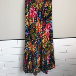 Aerie Strapless Midi Floral Dress, Size S